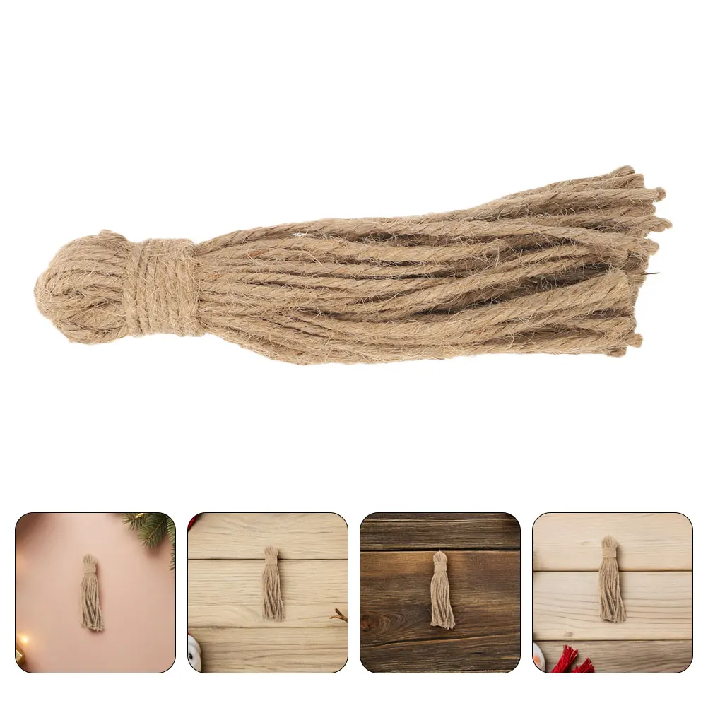 

30pcs Jute Tassel Decoration Rope Light Brown Hemp Rustic DIY Garland Christmas Party Supplies Burlap Twine String for Crafts