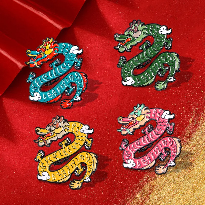 Original Chinese Loong Cartoon the Year of the Loong brooch China-Chic Cute Cute and Cute New Year Festival Atmosphere Clothing