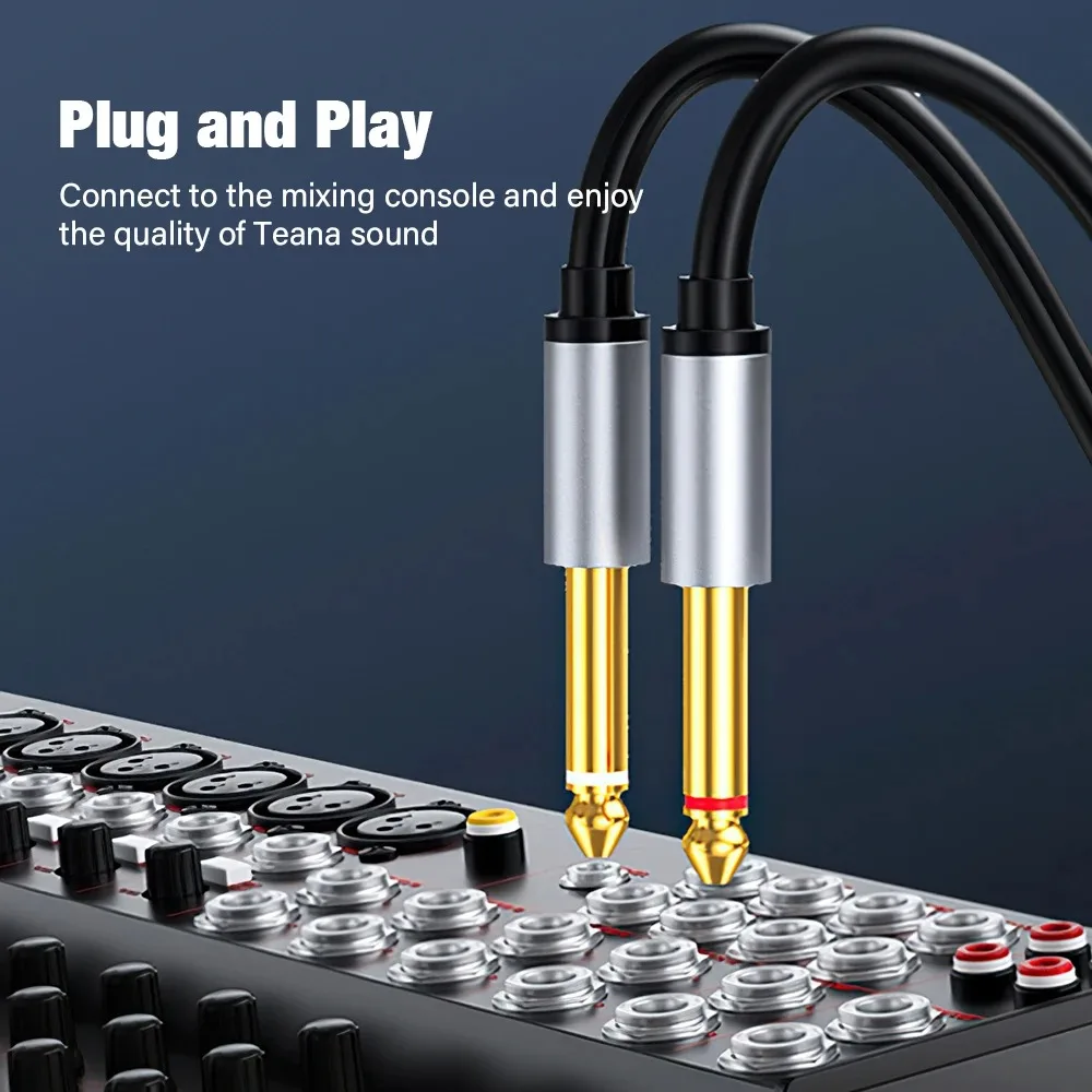 3.5 إلى مزدوج 6.35 جاك كابل Aux ذكر إلى 6.5 مللي متر أحادية 3.5 مللي متر TRS إلى المزدوج 6.35 مللي متر Y-الفاصل محول كابل الصوت لخلاط مكبر للصوت #5