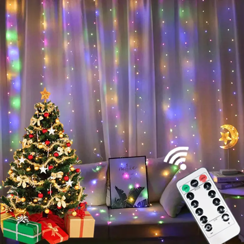 

Party Birthday Wall Decoration 3/6M Garland Wedding Fairy Light LED 8 Mode Christmas Light USB Curtain String Lamp Holiday Decor