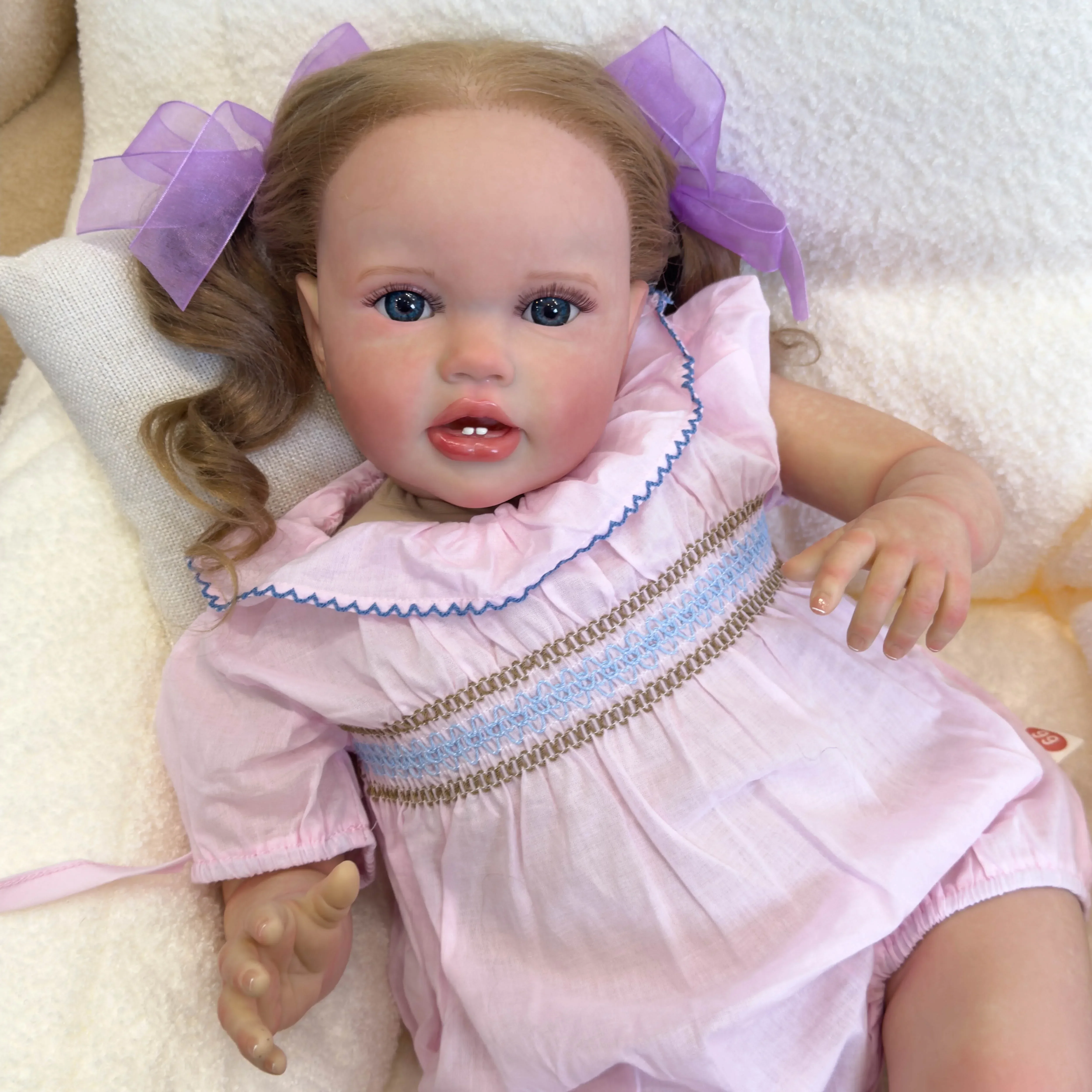 24Inch Lottie Reborn Baby Toddler Doll Newborn Princess Lifelike Soft Touch 3D Skin Art Doll with Hand Root Hair