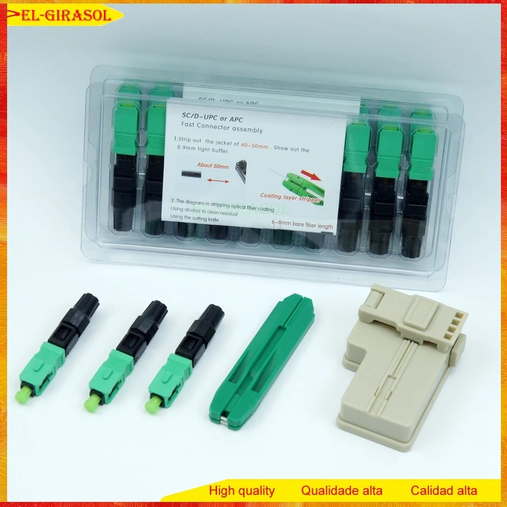 

100% New SC UPC Fiber Optic Fast Connectors Single Mode SC APC Fiber Optic Quick Connectors Mechanical Adapter for FTTH