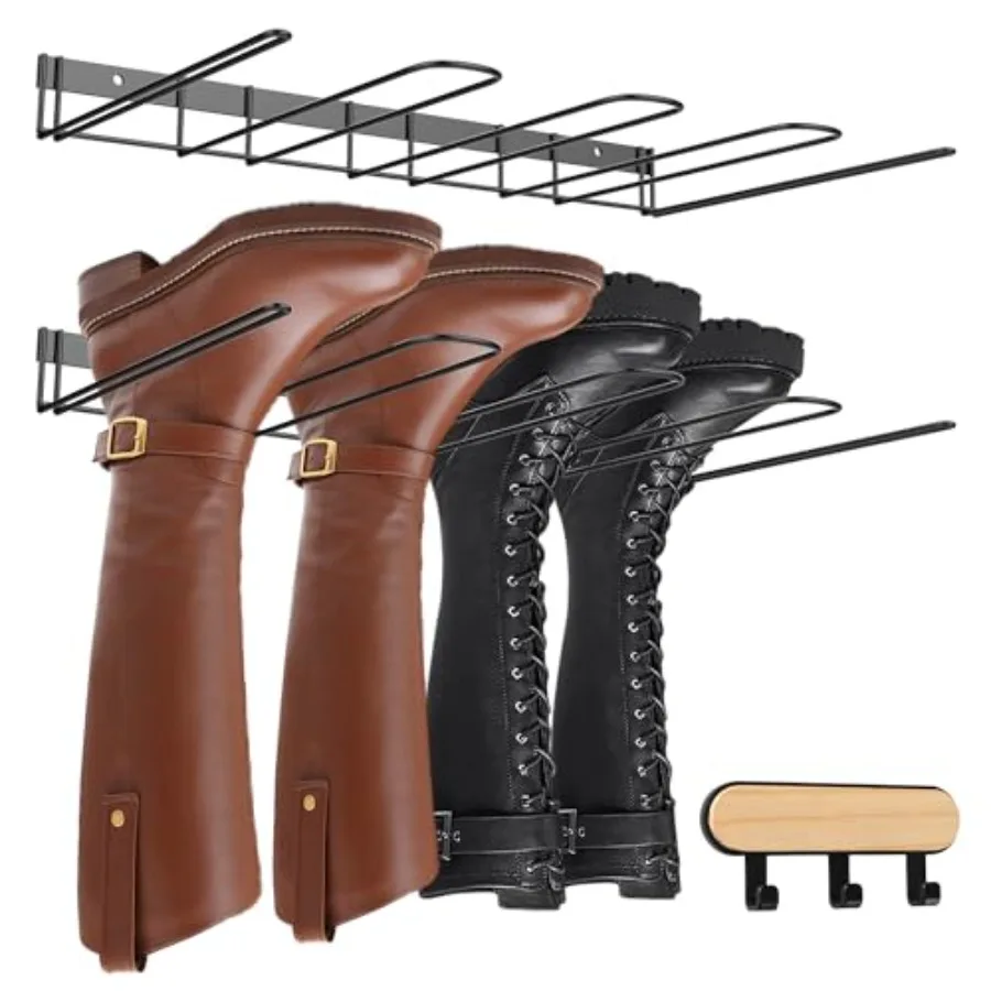 

2 Packs Boot RackWader Hangers for wall Wall Mounted Boot Rack Metal Wall Mounted Shoe Racks 4 Pair Boot Organizer for Tall Boo