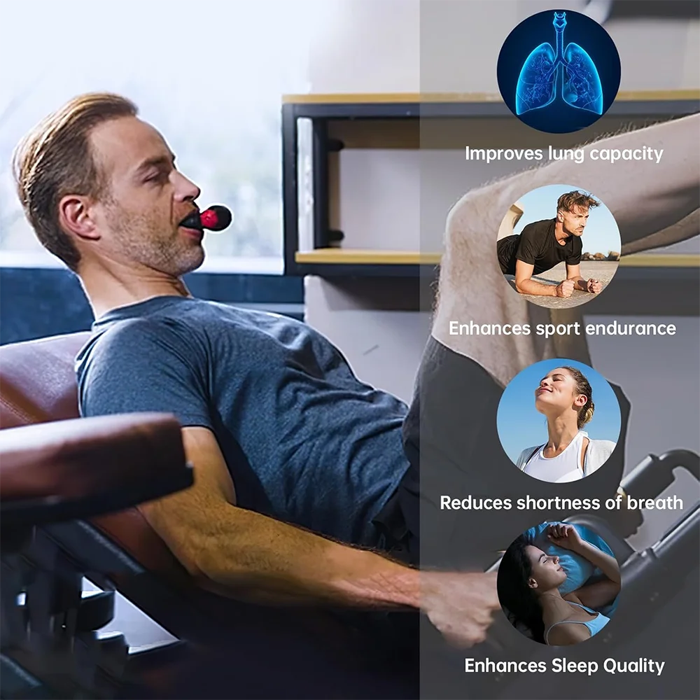 Sonmol Breathing Trainer Lung Flexer Dropshipping Durable Fitness Exerciser Increases Lung Capacity Breath Adjustable Deep Breat