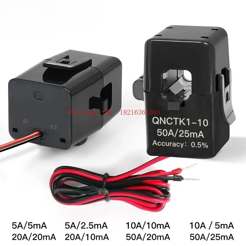 Limited Offer Split Type Current Transformer CT Clamp QNCTK1-10 5A 2.5mA 5A 5mA 10A 10mA 20A 20mA 50A 25mA 100A 50mA Open Type