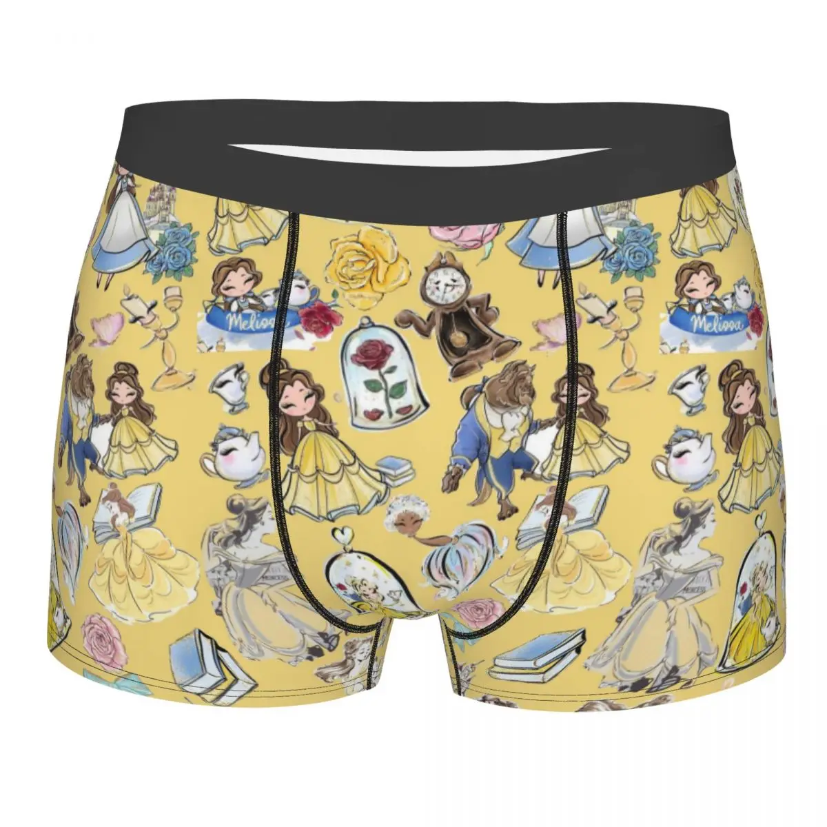 

Нижнее белье «Красавица и чудовище» на заказ, мужские шорты-боксеры с принтом, трусы, дышащие трусы