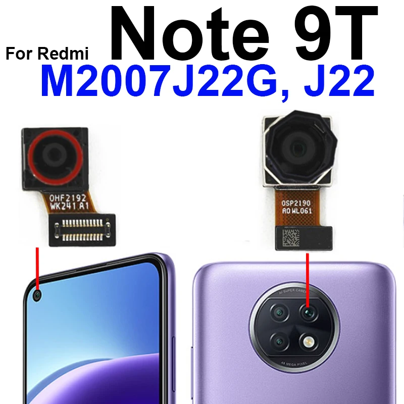 Front Rear Camera Model For Xiaomi Redmi Note 9T Rear Big Camera Front Facing Camera Repair Parts