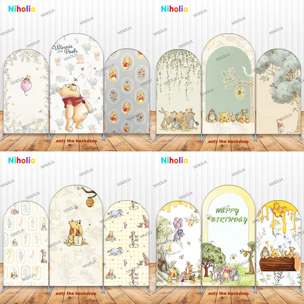 

Медведь Винни Пух арка фон для фотосъемки стены дети день рождения украшения детский душ реквизит для фотосессии