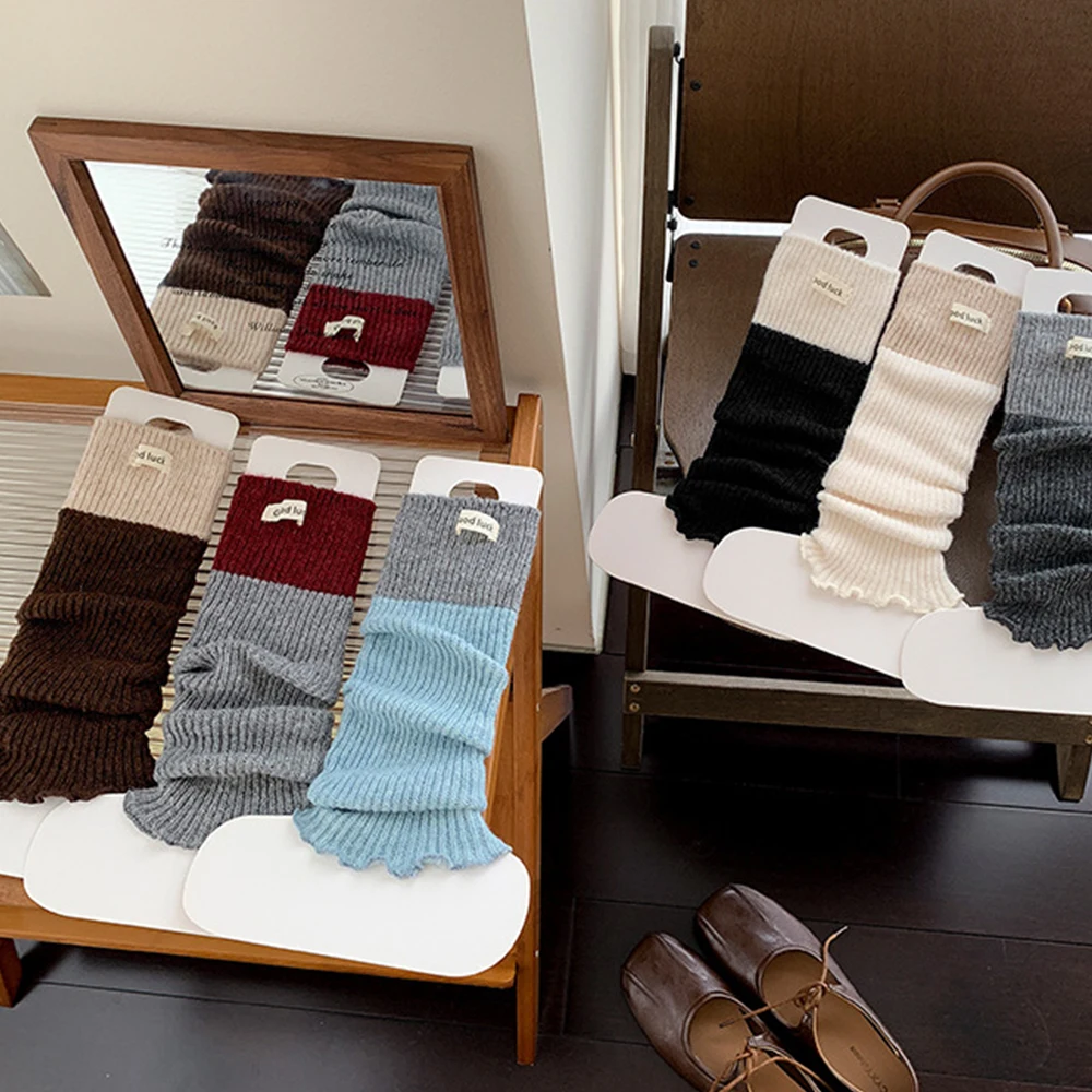 Women's Winter Leg Warmer Sock Covers Knit Long Leg Covers Women Y2K Multi-color Thick Warm  Long Socks  Stockings Shoes Sleeves