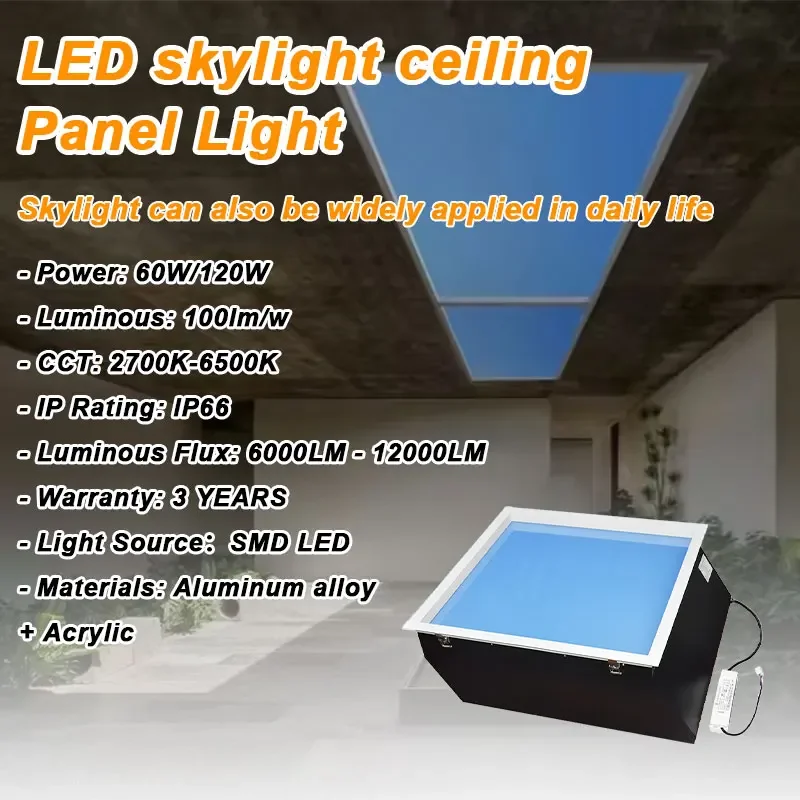 Intelligent artificial sunny day light imitates the dusk effect Intelligent sunset sunny day light