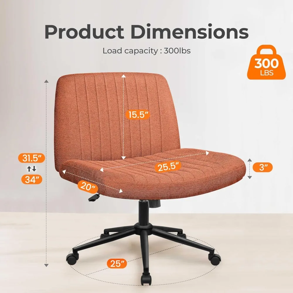 كرسي مكتب مريح بأرجل متقاطعة مع عجلات ومقعد مبطن للاستخدام في المكتب المنزلي وغرفة النوم #2