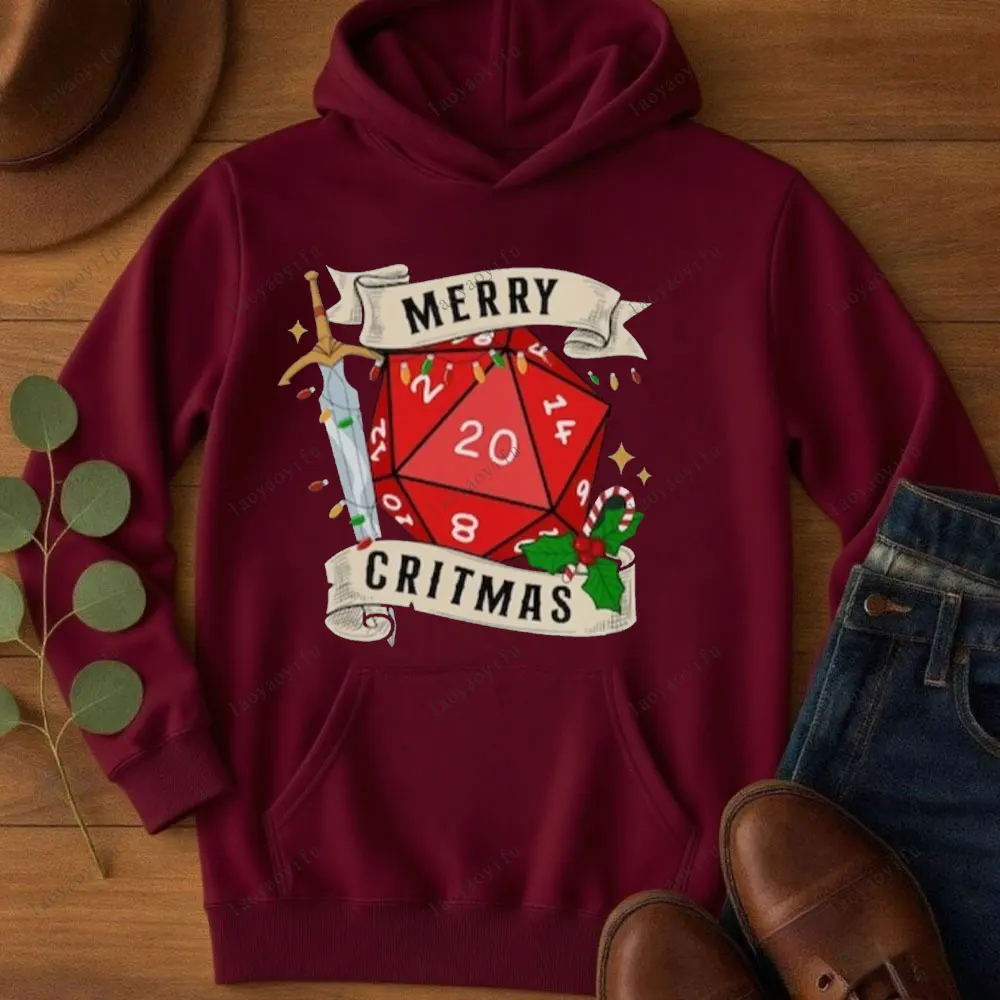 DND KERST SWEATSHIRT Dnd Kerst Unisex Dames Trui Kerst Dobbelstenen Comfortabel Warm Houden Trainingspak met lange mouwen