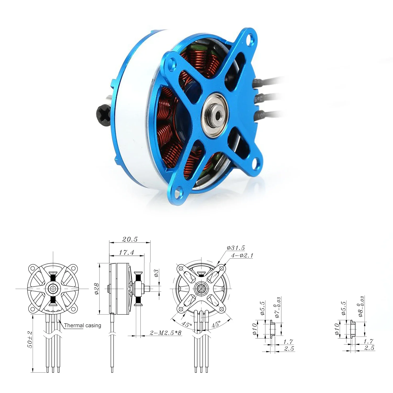 Sunnysky 1500KV X2302 2-3S มอเตอร์ไร้แปรงถ่านสำหรับเครื่องบิน RC โดรนแข่งขันควอดคอปเตอร์