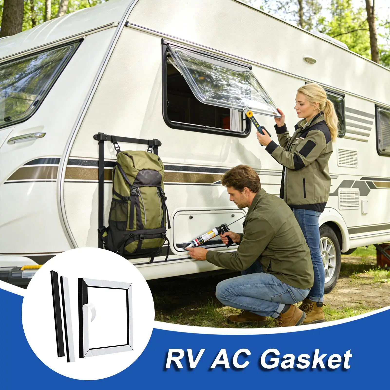 

Rv Air Conditioner Seal Kit Self-Adhesive Easy Install RV AC Seal Kit For Home Dorm Hotel Bathroom Dormitory Apartment Rental