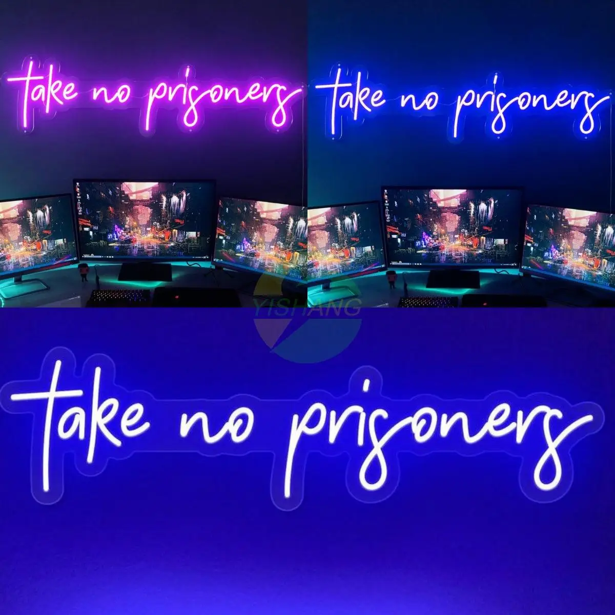 Take No Prisoners Neon Sign Custom, Customized Neon Sign, Neon Sign Gaming Decor, Personalized Gift for Gamers, Game Room Neon