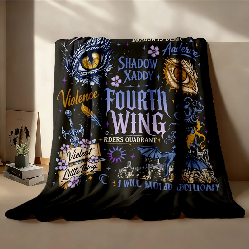 Dragon Rider Collage Flannel Blanket, Fourth Wing Bookish Design, Basgiath War College Merch