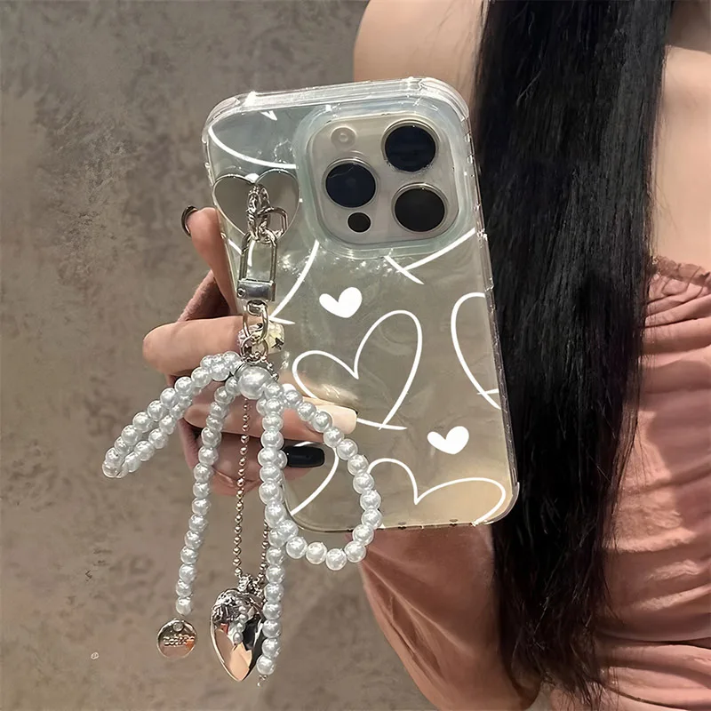 

Чехол с подвеской в виде сердца и бантом для OPPO A96 A76 A78 A58 A94 A5 A9 F19 Pro A54S A77 A16 A16S A53 A33 A53S A3S A12E A7 A12 A5S Cover