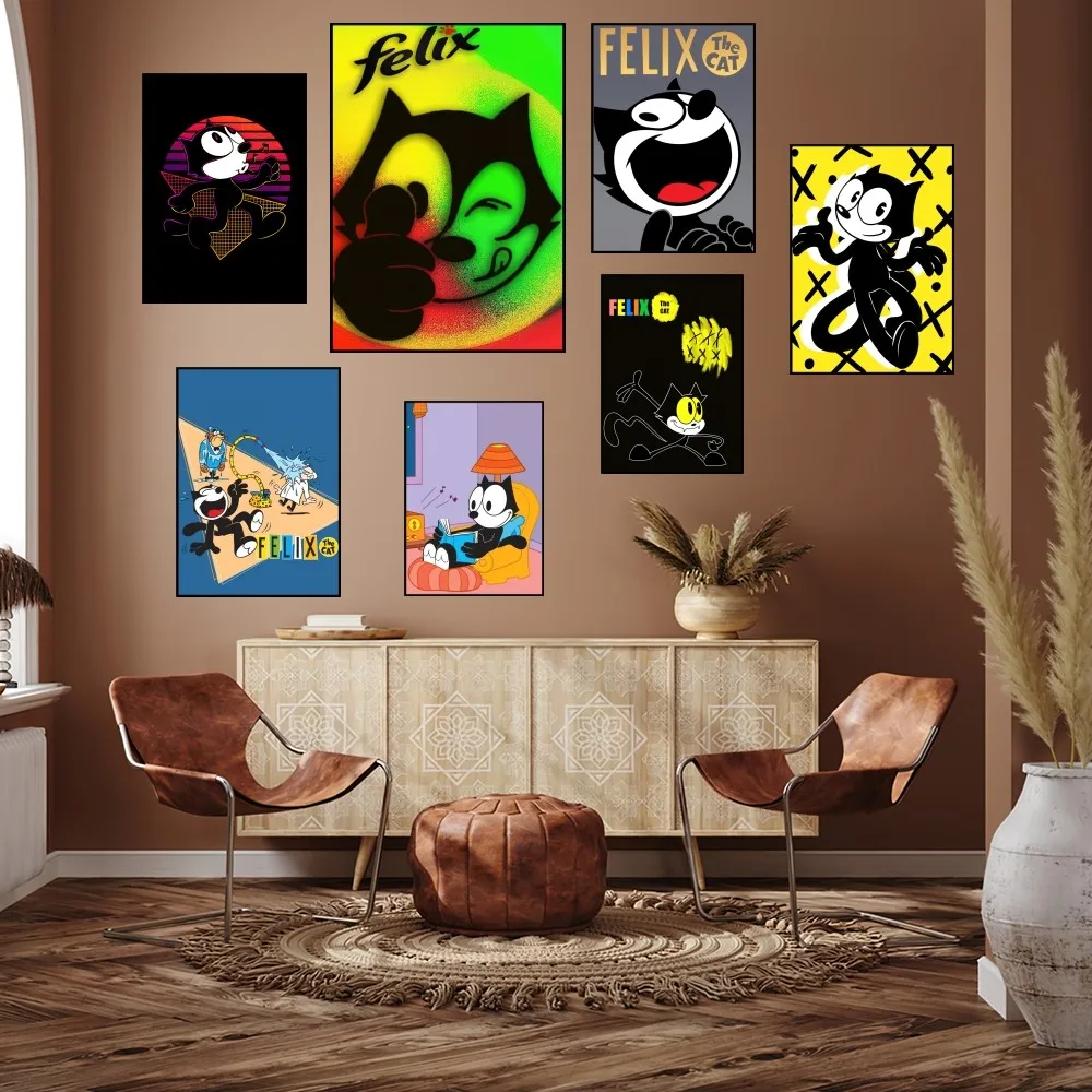 Cartoon F-Felix Cute The C-Cat Poster Prints Wall Painting Bedroom Living Room Decoration Office Small