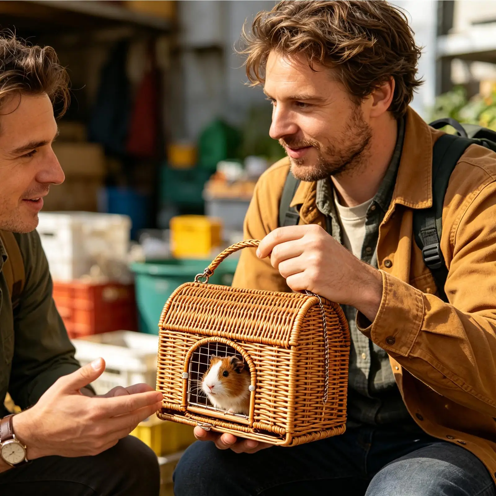 

Bearded Dragon Carrier Handle Carrying Sleeping House All Season Washable Rattan Bird Carrier Travel Cage For Lizard Leopard