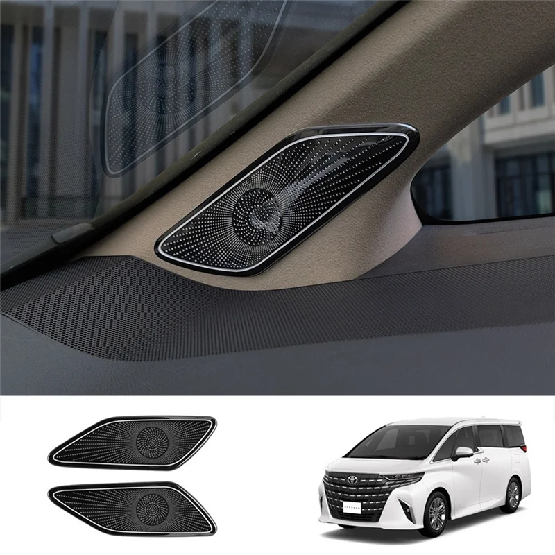 For Toyota Alphard 40 Series 2023+ Front A Pillar Triangle Audio Stereo Speaker Trim Cover Car Accessories