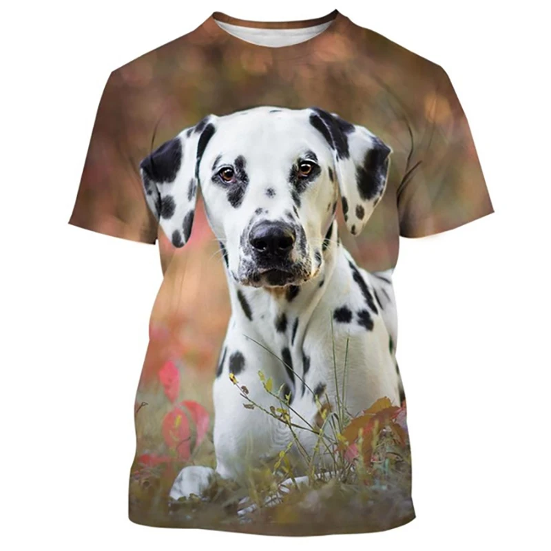 Animal Dalmatian Funny 3D Print T-Shirts Men Women Short Sleeve Hip Hop T Shirt Oversized Harajuku Y2k Tees Tops Kids Clothing