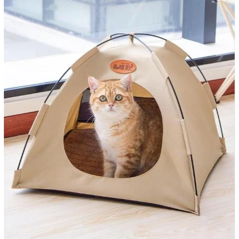

Foldable Pet Tent with Removable Mat | 4-Season Waterproof Outdoor Cat&Dog House | Portable Travel Bed for Camping/Hiking | Brea
