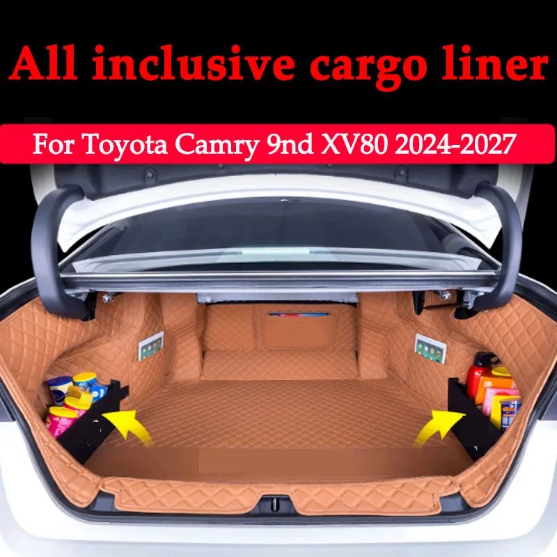 For Toyota Camry 9nd XV80 2024-2027 All Inclusive Car Trunk Mat Cargo Liner Pad Protection Cover Leather Auto Interior Accessory