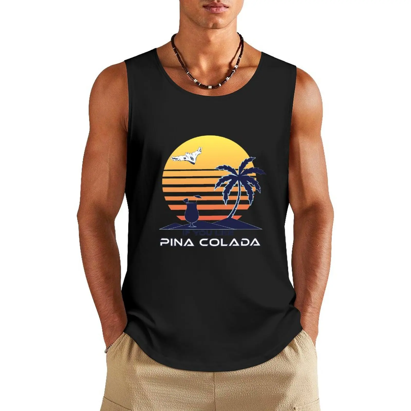 Pina Colada Tank Top gym shirt man anime t-shirts sleeveless vests
