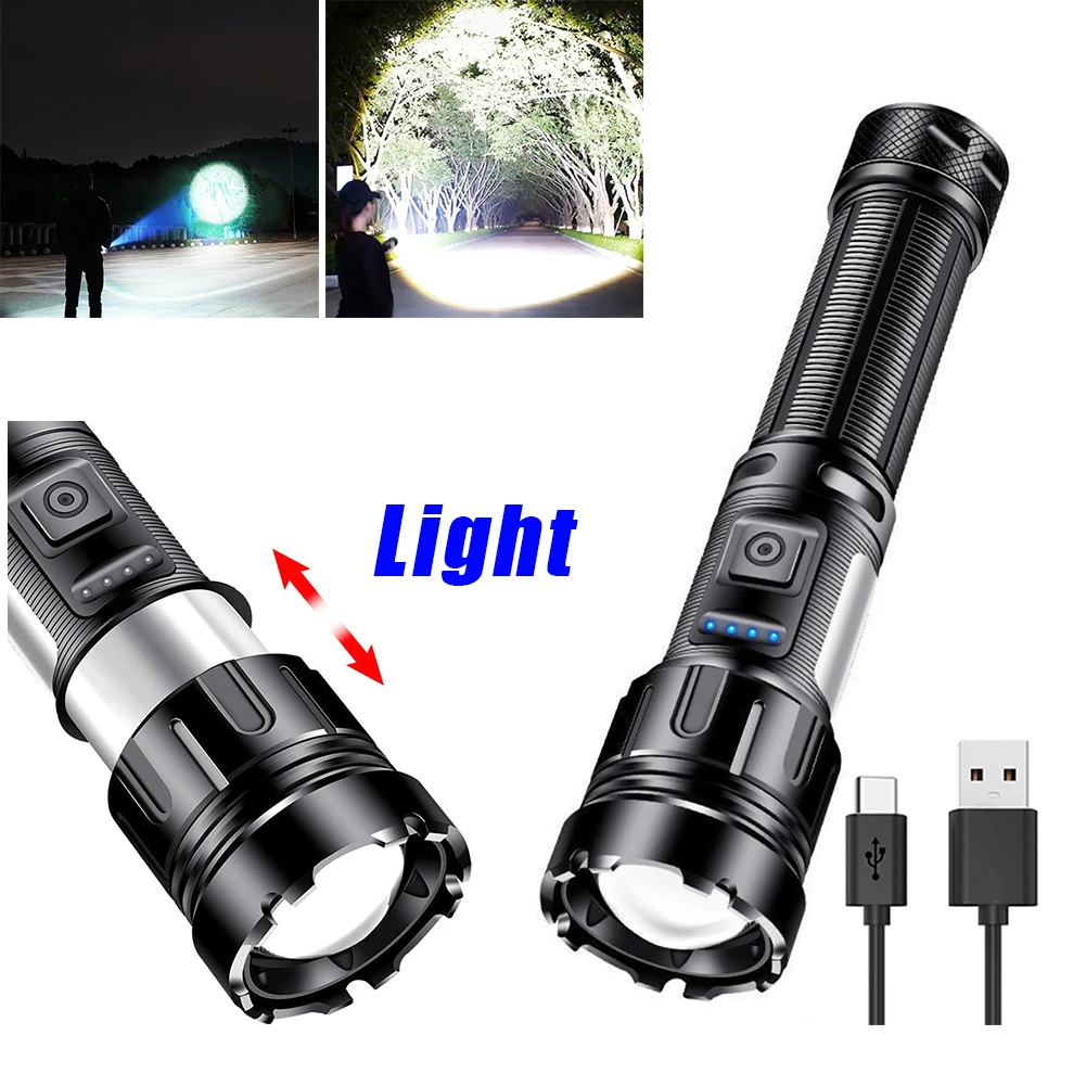 

Портативный фонарик XHP50, 800 лм, светодиодный уличный фонарь COB, 1200 мАч, USB Type-C, перезаряжаемый, IPX4, водонепроницаемый, для кемпинга, рыбалки, освещения