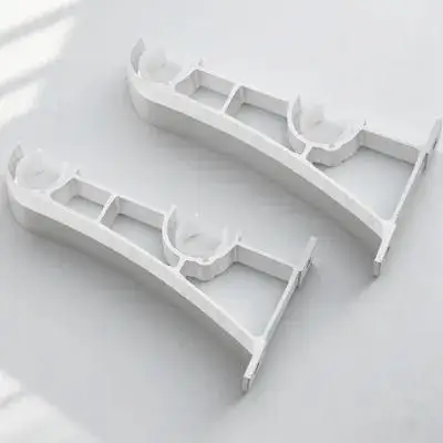 

2pcs Aluminum Alloy Double Brackets For Curtain Rods Rust Resistant Heavy Duty Easy Install Curtain Rod Holder Hooks White For