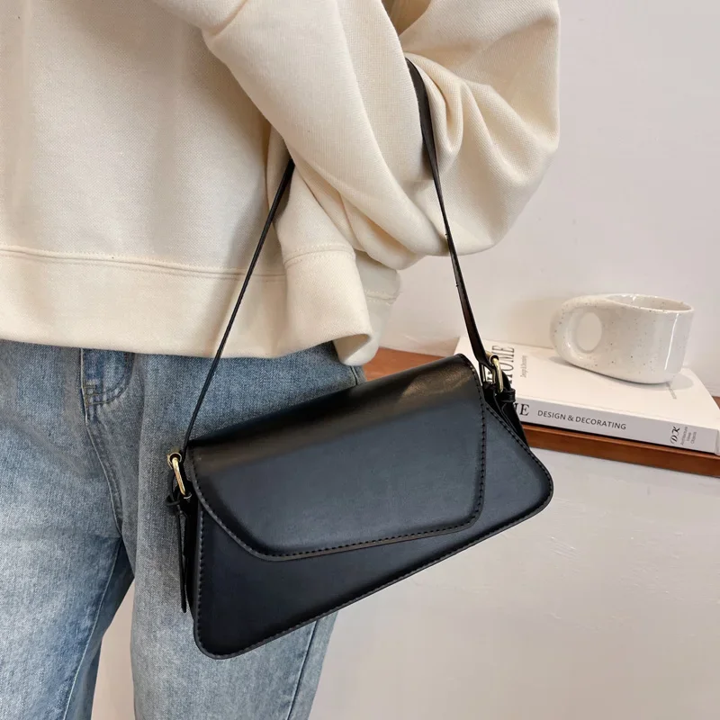 Irregular Flap Small PU Leather Underarm Crossbody Bags Fashion Summer Office Ladies Handbags for Women Shoulder Side Bag