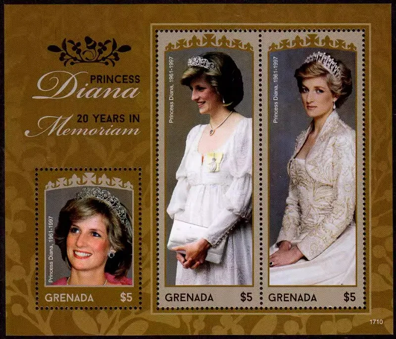 Grenada, Princess Diana, Real Original, MNH Souvenir Sheet