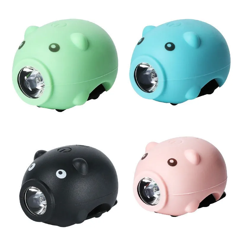 Bicycle Lights USB Rechargeable Bike Lights Cycling Accessories Piggy Headlight - For Any Bicycle Accessories