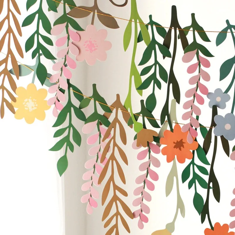 Blumenbanner mit langen Blättern für Kindergarten-Klassenzimmer, DIY-Banner, Frühlingsblumen, Happy Birthday Party Deko, Mädchen-Banner – Detail 2