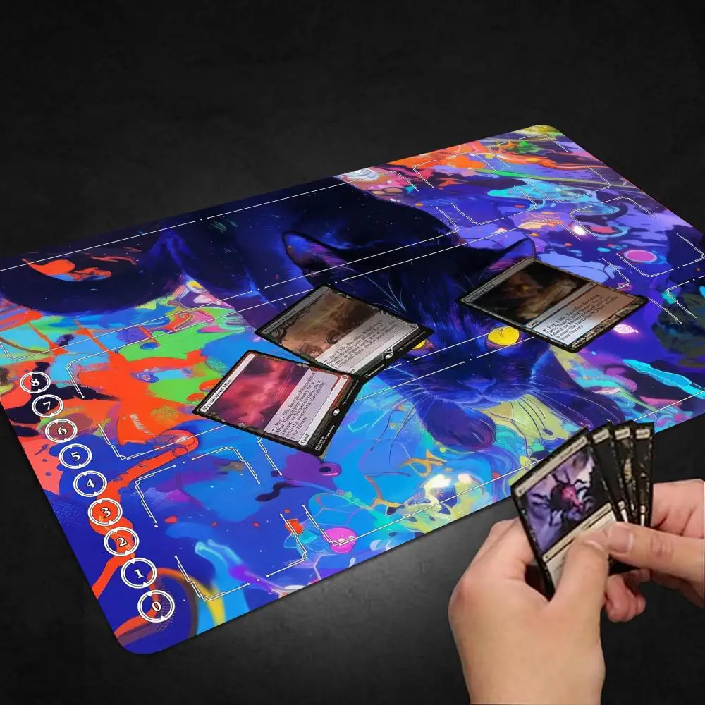 

14*24 дюймов волшебный кот MousePad игровой коврик на тему фэнтези для MTG игровой коврик Duel коврики для начинающих Card Battles Commander Game