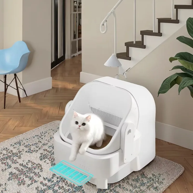 

Auto Cleaning Big cat Litter Box extra Large Automatic Open Litter Box Scoop Big Self Cleaning Atomic cat Litter Box with Uv