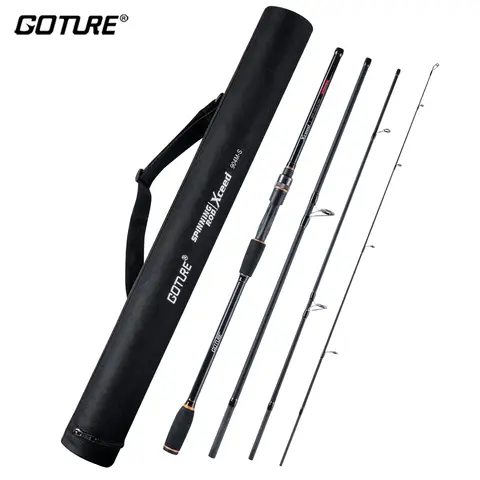 Goture Xceed 4 Setions 후지 가이드 링이 있는 여행용 낚싯대 탄소 섬유 1.98-3.6M 잉어 낚시용 스피닝 캐스팅 루어로드