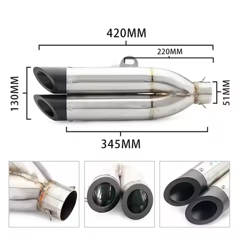 T/51mm Universal Laser Logo Motorcycle Exhaust Pipe Motorbike Escape Moto Racing Modified For Yoshimura K15 MT09 RC390 Z1000 CBR