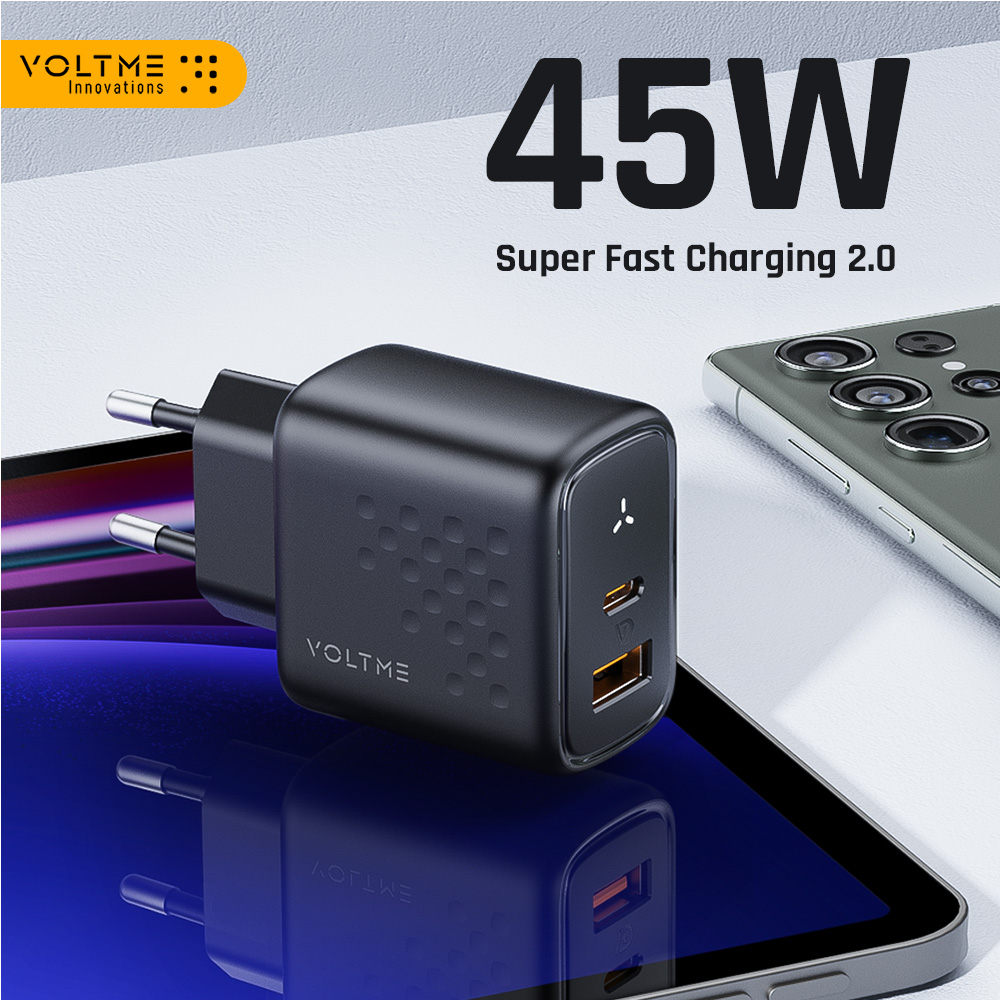  VOLTME GaN 45W USB C Charger Type C Wall Charger PD Super Fast Charging For Samsung Galaxy S23 Ultra Quick Charge For iPhone 15