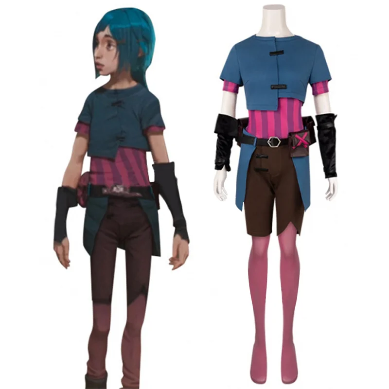 League of Legends Jinx Cosplay LOL Arcane Young Jinx Suits Costume Women's Outfits Loli Powder Jinx Costumes