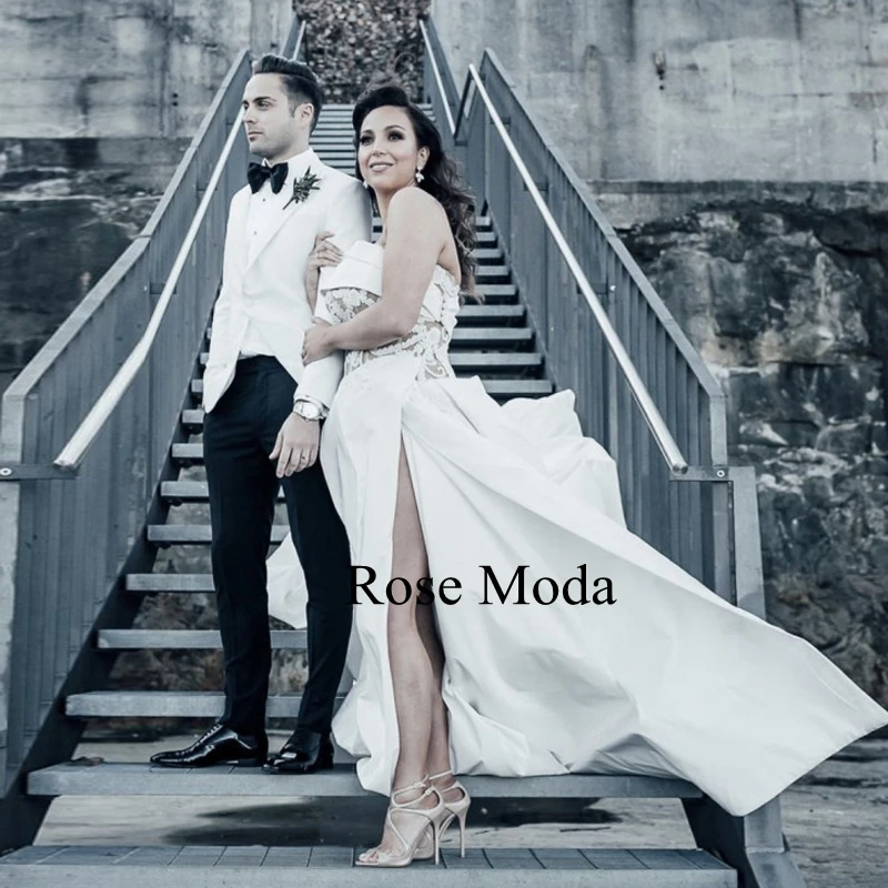 Rose Moda Luxury Cathedral Long Royal Train abiti da sposa con spacco alto con scialle rimovibile Custom Make