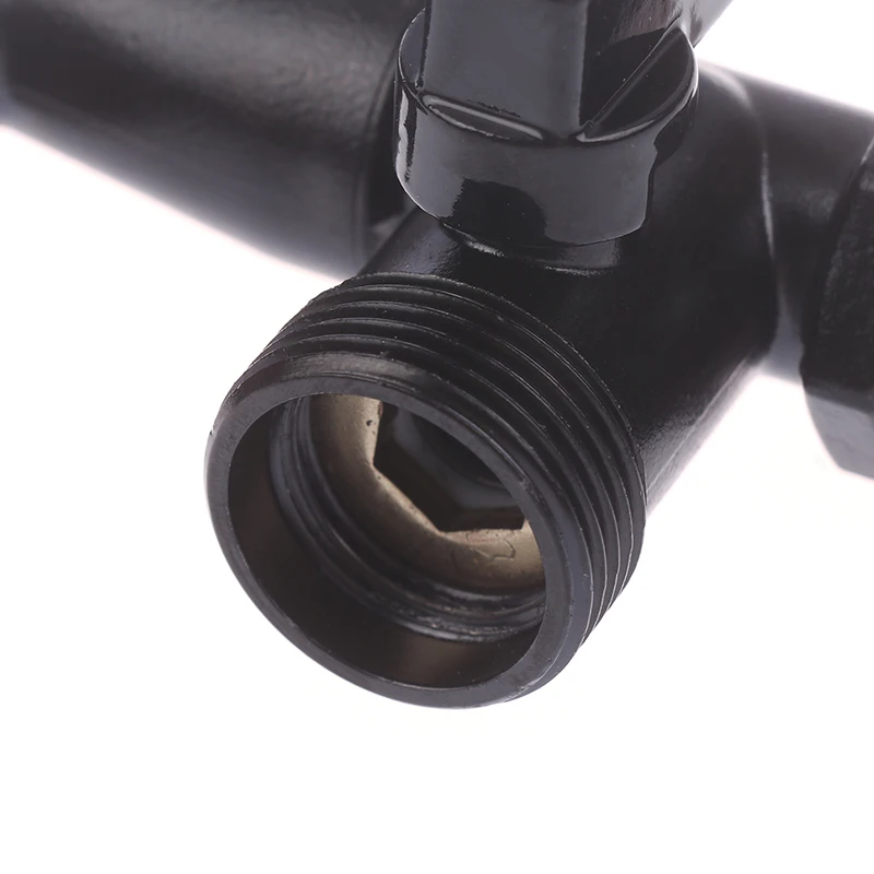 Zwarte Kraan Outdoor Tuin Antivries Bibcocks Met Dubbele Uitlaat Voor Wasmachine 1/2 Inch Outdoor Slang Kraan Tuin