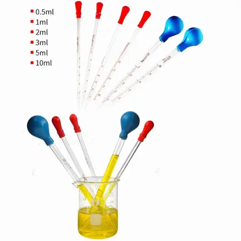 Bilashmart 3pcs 10ML 5ML 2ML Glass Graduated Pipettes Transfer Dropper for Liquid Essential Oil Fluid and Liquid Pipettors
