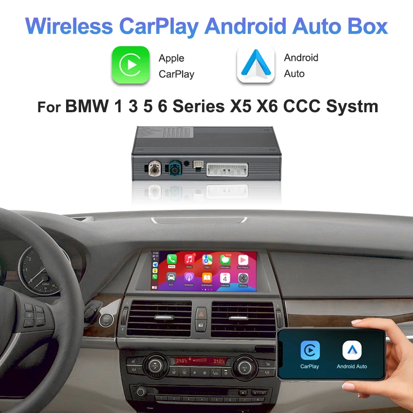 

Wireless CarPlay Android Auto CCC System for BMW 1 3 5 6 Series X5 X6 Navigation Upgrade Online Music No Screen Change