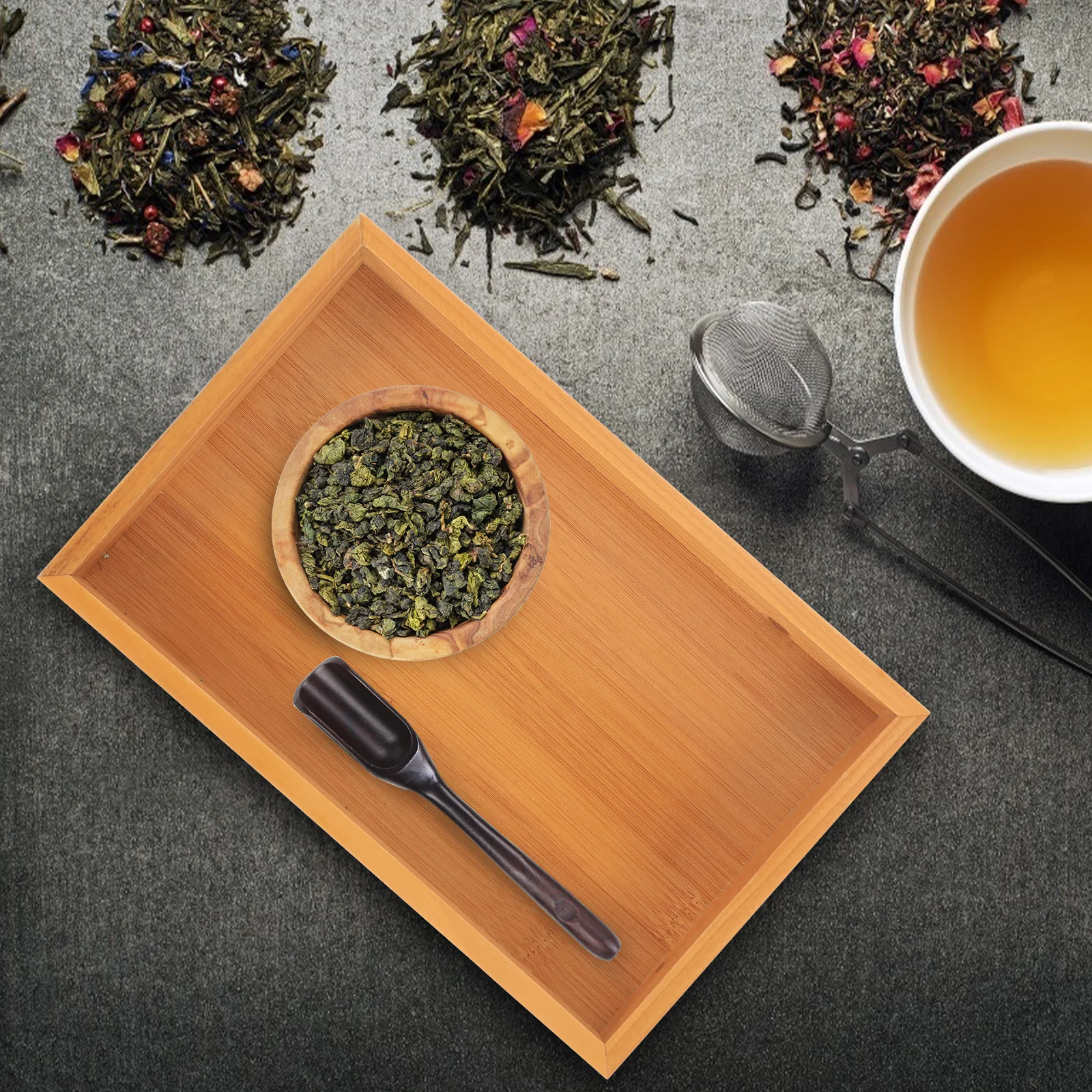 

Wooden Storage Tray Rectangular Shape Cake Fruit Platter Serving Multi Use Wood Plate Snack Holder Teaware Kitchen Dry Fruit