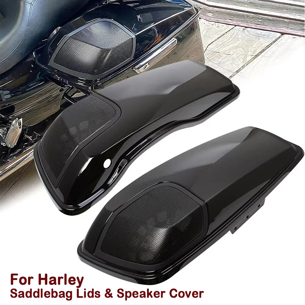 Tampas da motocicleta alforje com alto-falante, 5 "x 7", Harley Touring Road King Electra Street Glide FLHT 2014-2024