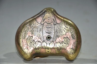 

Folk backflow brass water drop stationery bronze stationery stationery water drop pot bat inkstone collection