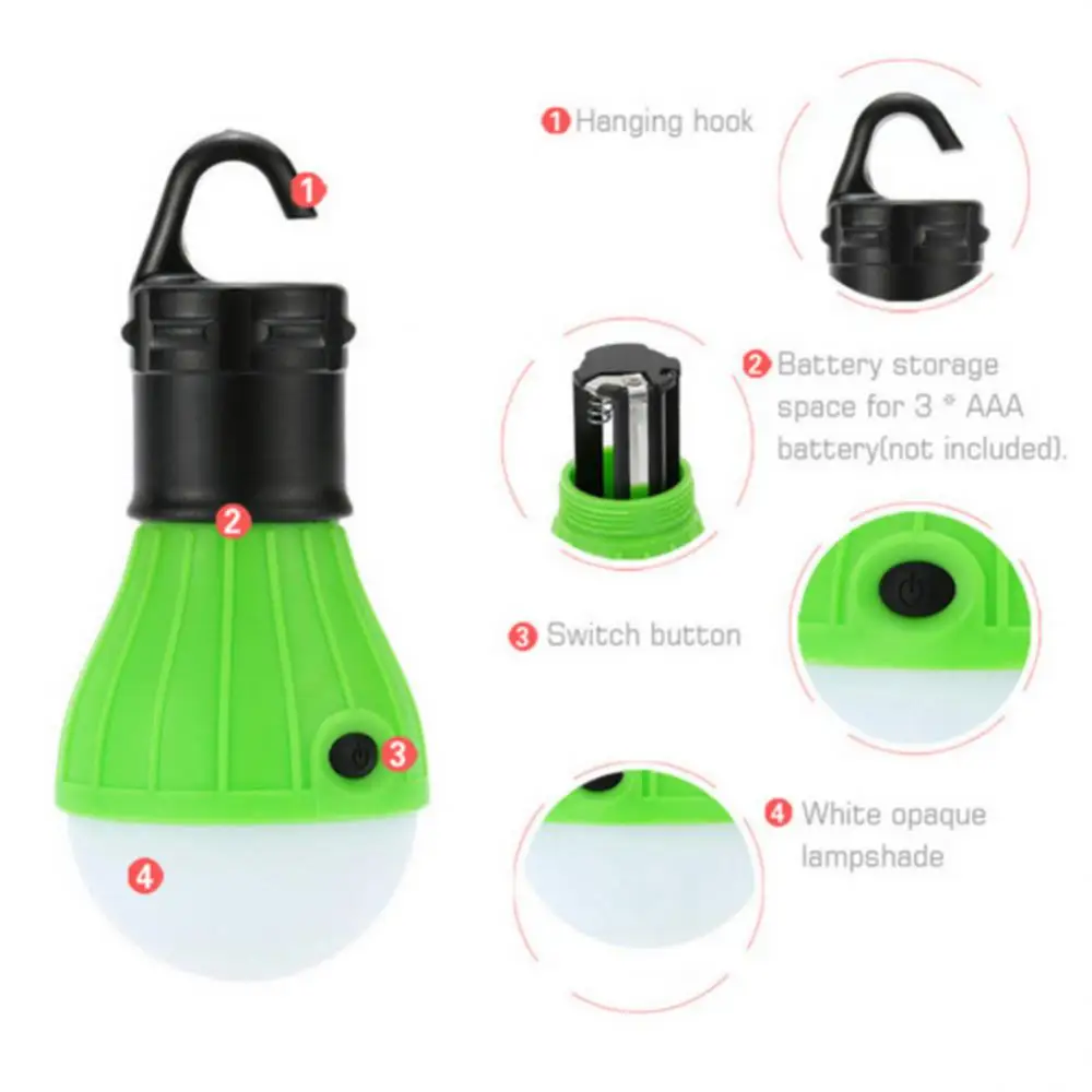 Mini luces colgantes para exteriores, luz LED impermeable para tienda de campaña, luz de emergencia portátil, linterna nocturna AAA