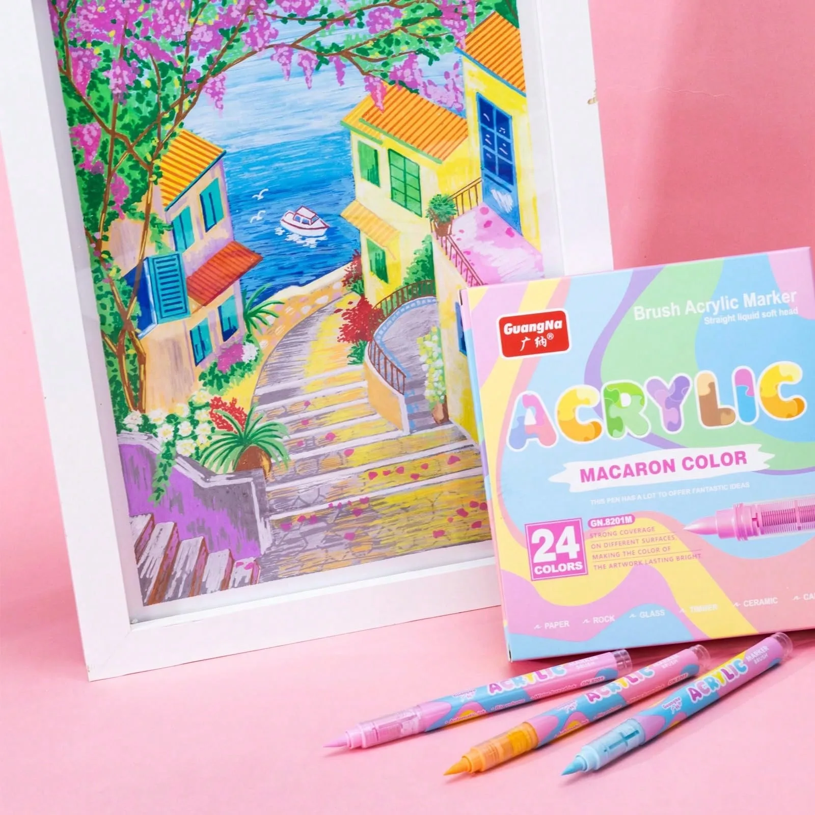 

24-240 Colors Macaron/Skin Tones Art Markers,Soft Brush Tip Acrylic Paint Pens, Quick-Drying Waterproof Acrylic Paint Markers