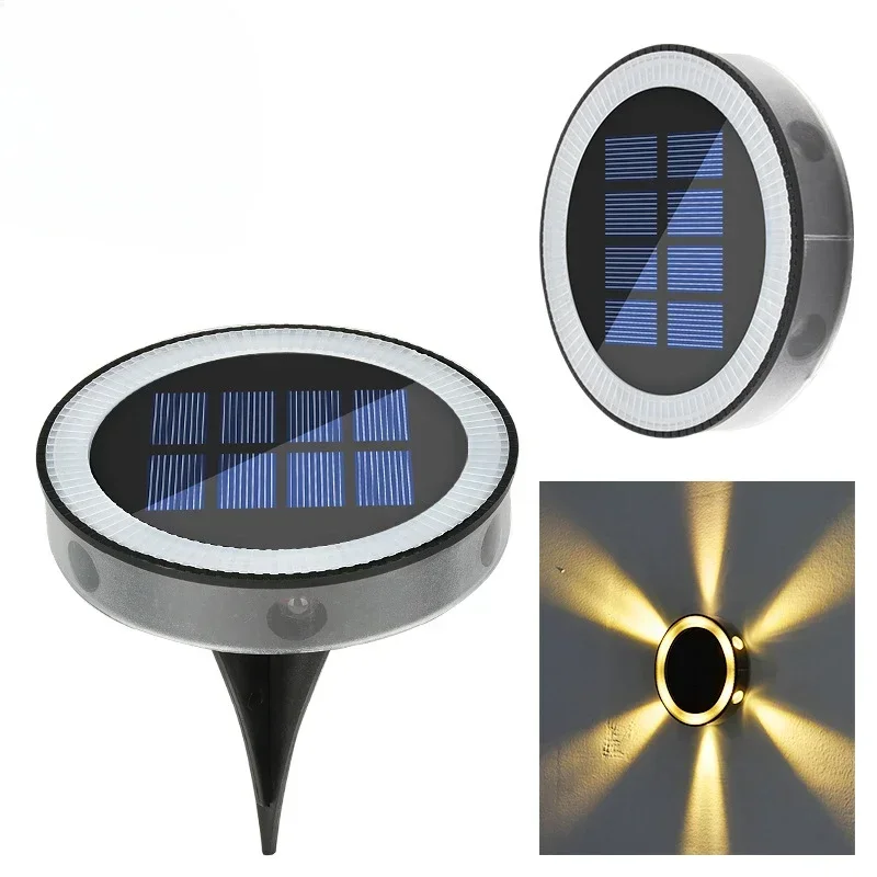 Solar LED Power Disk Light Outdoor Waterproof Garden Path Deck Lights Spotlight Buried Solar Led Lamp Garden Yard PathWay Decor